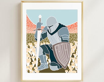 Armor of God Art Print – Ephesians Bible Verse, Christian Illustration
