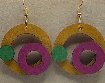 Zoe - ultra light wooden earring