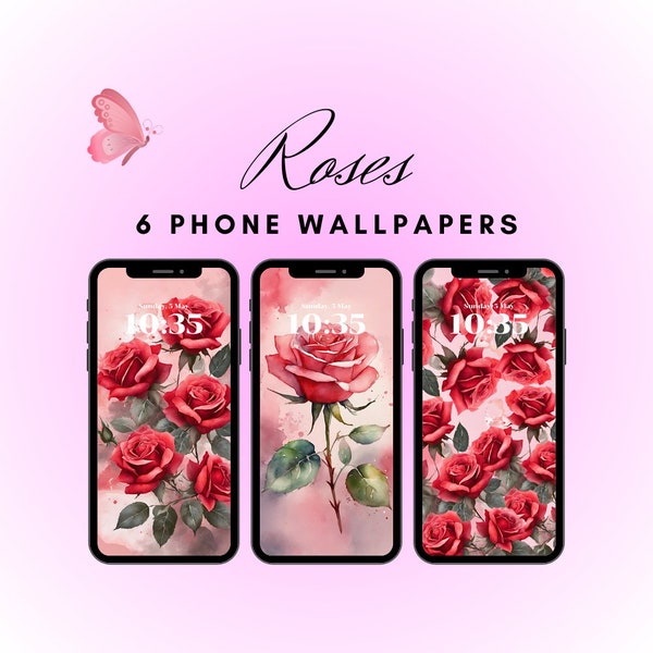 Rose Wallpaper, Floral Phone Wallpapers, Watercolor Wallpaper iPhone, iPhone Background, Watercolor, Pink Wallpaper