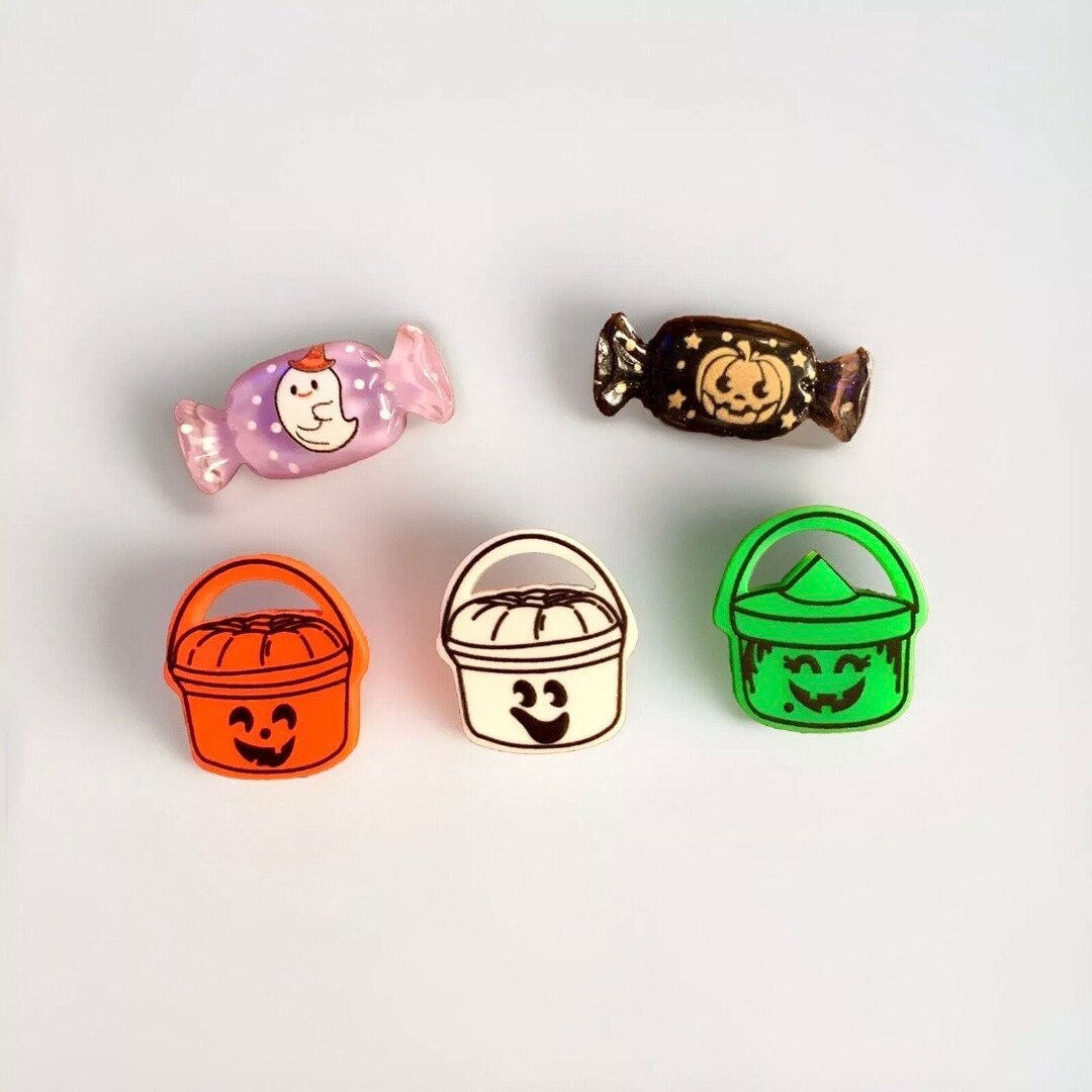 Halloween Mini Magnets Set of 5 Kawaii Spooky Buckets Candy Witch ...