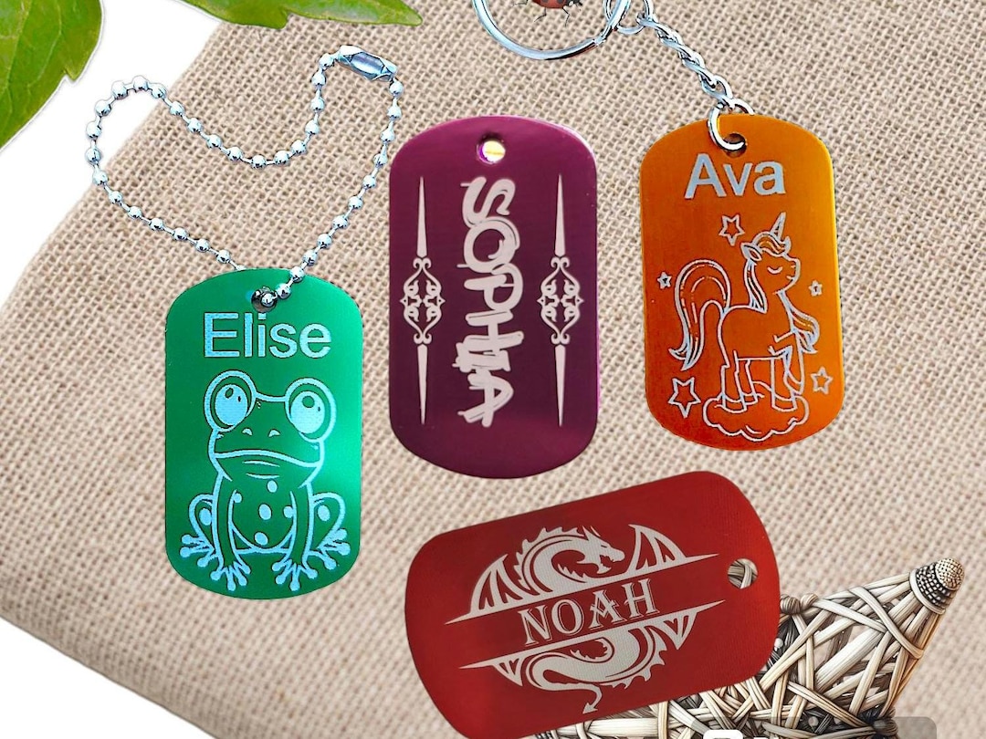 Personalised Metal Name Tags Party Favours Birthday Gifts School Bags ...