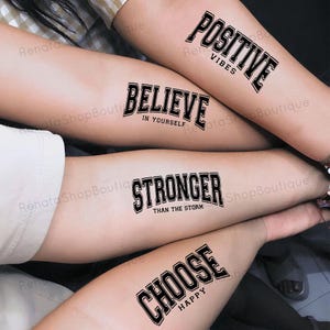 Positive Quote Temporary Tattoo, Self Love Tattoos, Inspirational Quote Tattoo, Mental Health Quote Tattoo, Positive Affirmation for Her