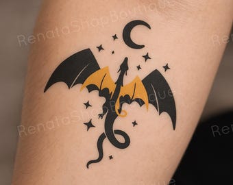 Fantasy Dragon Temporary Tattoo, Fourth Wing Tattoo, Bookish Smut Tattoo, Book Club Inspired Coffee Book Lover Tattoo, Fantasy Reader Gift