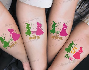 Custom Birthday Temporary Tattoos: Personalized Princess Party Favors
