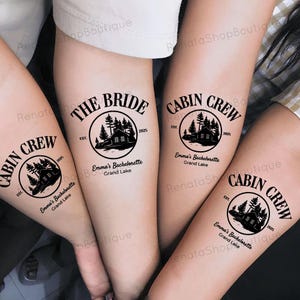 Personalized Bachelorette Party Temporary Tattoos: Cabin Crew Camp Bride