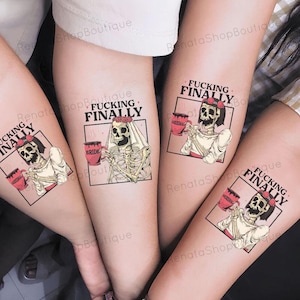 Custom Skeleton Bride Bachelorette Temporary Tattoo, Bride Or Die Tattoos, Bride Squad GirlsTattoo, Spooky Bach Wedding Party Favors Gift