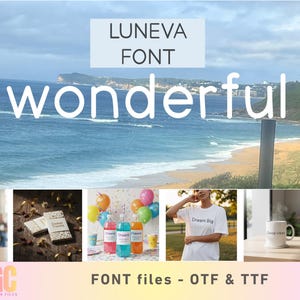 Luneva Sans Serif Schriftart | Handgezeichnet in Procreate | Kommerzielle Nutzung | OTF TTF (Sofort-Download)