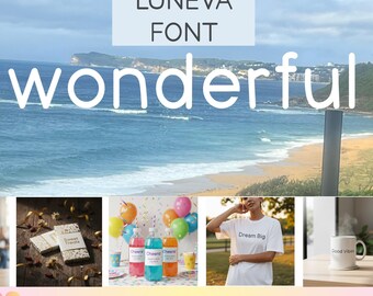Luneva Sans Serif Font | Hand Drawn Procreate | Commercial Use | OTF TTF (Instant download)