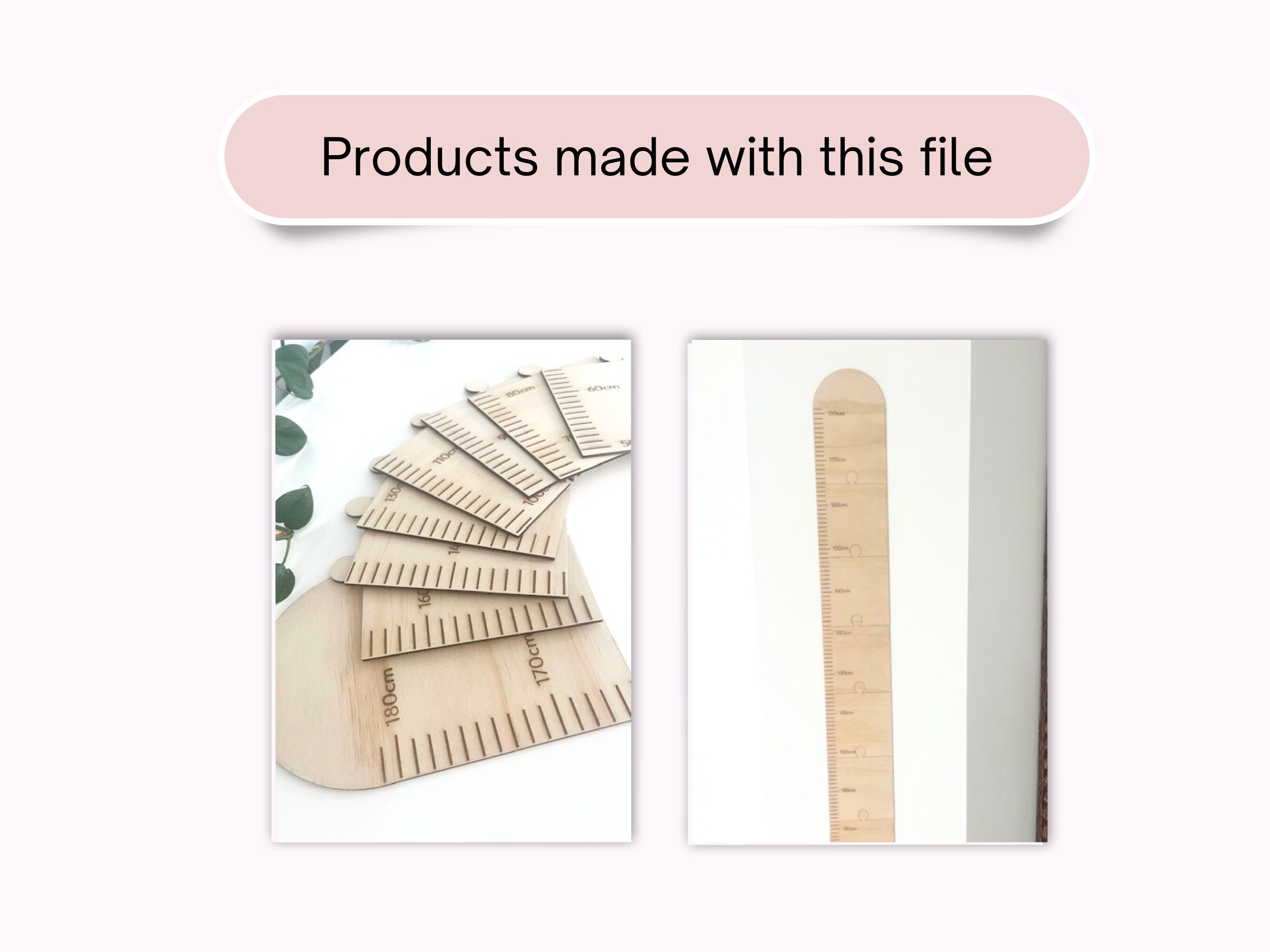 Growth Chart Ruler SVG: 180cm Kids Height, 9 Piece Laser Cut Files ...