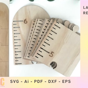 6 Foot Growth Chart SVG Bundle: Puzzle Piece Wall Ruler (Digital Download)