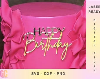 Happy Birthday Cake Charm SVG | Laser Cut Vector (Glowforge, XTool, Cricut, CNC)