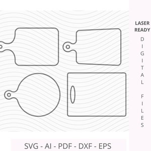 Snijplank, snijplankvormen, snijplank 4 vormen | Digitale bestanden |  Laser CNC SVG-vector lasergesneden bestanden | Laserklare bestanden