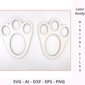 Paw voetafdruk paashaas stencils SVG | Directe digitale download | Voetafdruk konijn, konijnensporen pootafdruk | Paaseieren zoeken gesneden bestanden