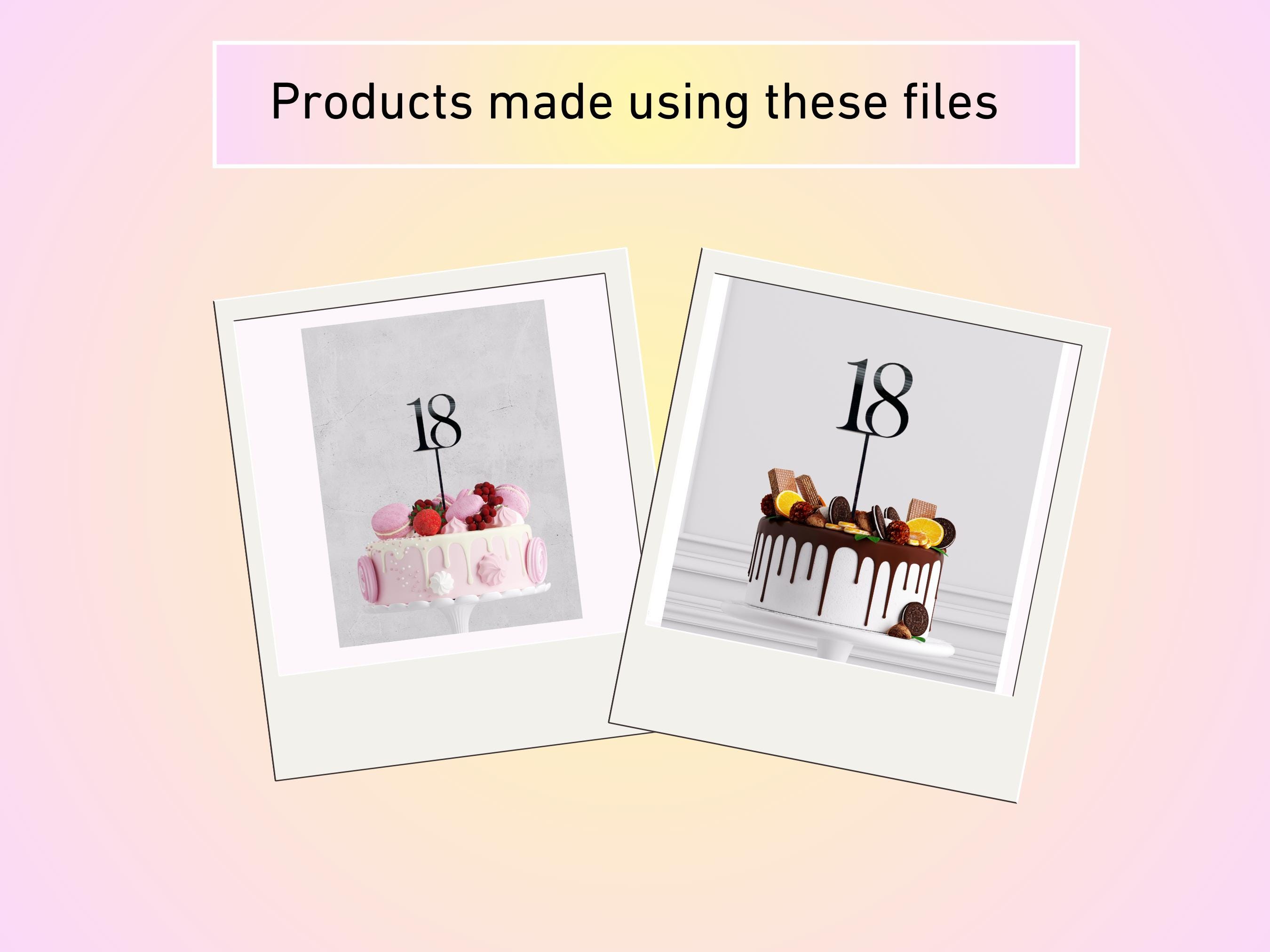 18th Birthday Cake Topper SVG Ai Dxf Pdf Eps | Laser Cut File | Digital ...