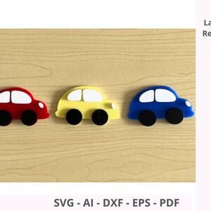 Car Cake Charm SVG: Vehicle Birthday Topper, Laser Cut File (Digital Download)
