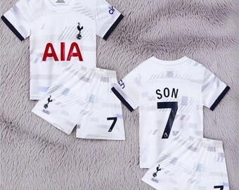 Customized Football jersey,23-24 Tottenham Home jersey,#7 Son White Jersey and Shorts,Gift for Fans