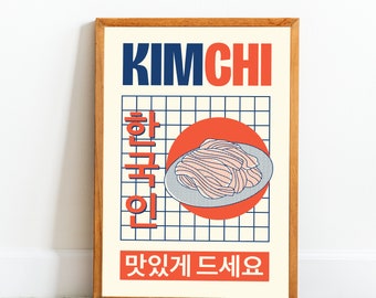 korean kimchi traditional culinary wall art vintage authentic