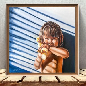 Quadro originale, direttamente dall'artista (studio), bambino, unico, dipinto a olio su tela, nessuna stampa, regalo, decorazione