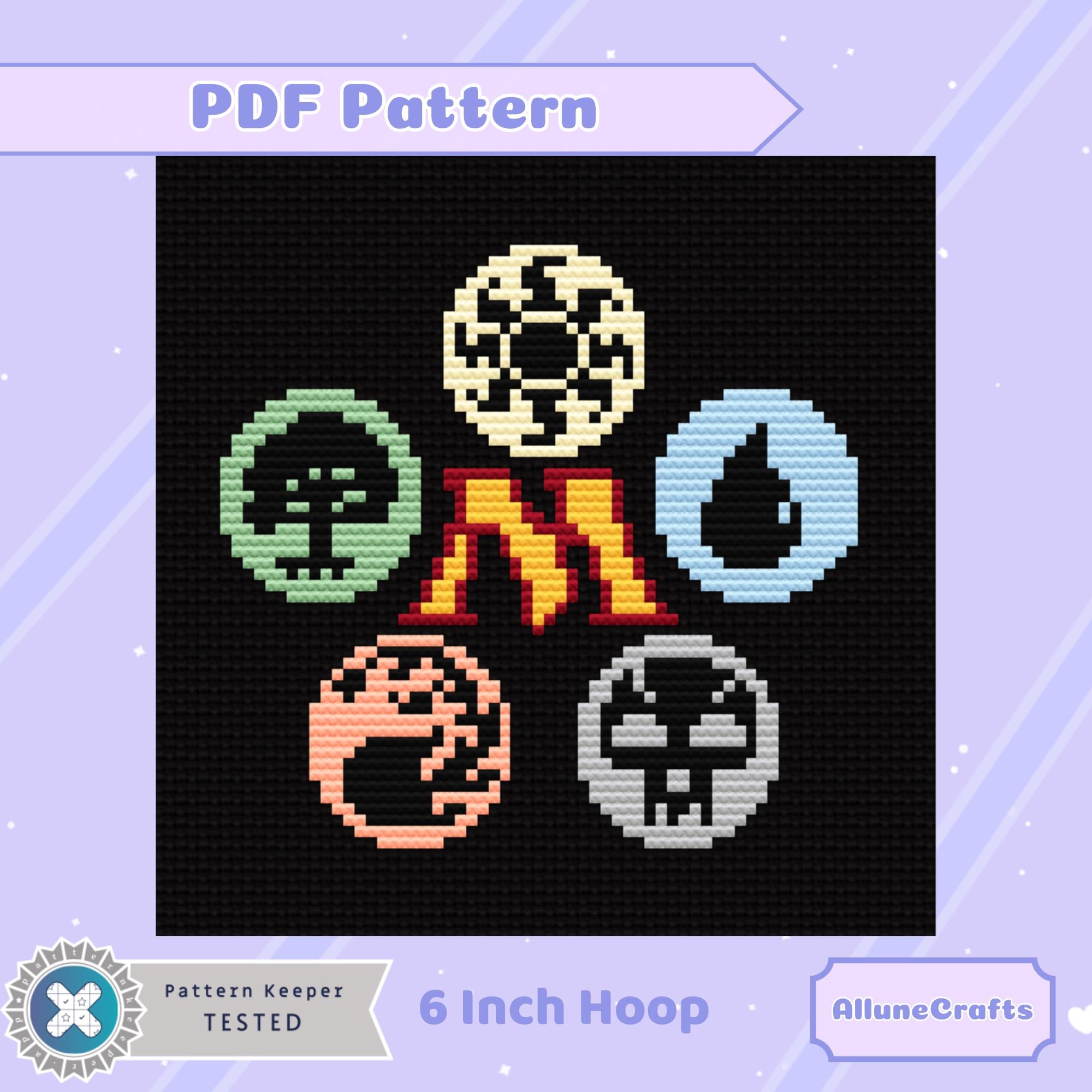 Magic the Gathering MTG Mana Symbols Cross Stitch | Medium | 6