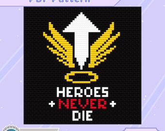 Heroes Never Die | Mercy |  Overwatch Cross Stitch Pattern | Small | 5 Inch Hoop | Beginner | PDF Pattern |
