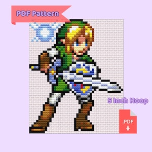 Link and Navi | Zelda Cross Stitch Pattern | Cute | Small | 5 Inch Hoop | Beginner Cross Stitch | PDF Pattern |