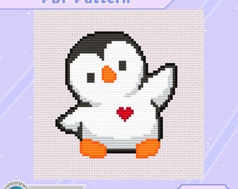 Penguin Cross Stitch Pattern | medium | 6 Inch Hoop | Beginner | PDF Pattern |