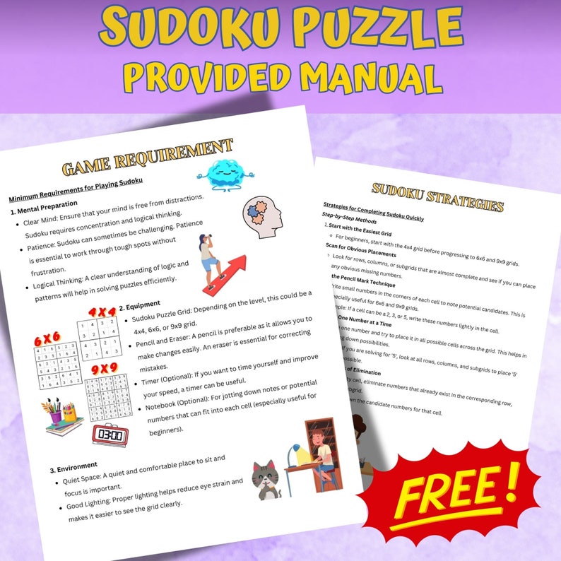 Printable Sudoku 6x6 for Kids | 240 Puzzles With Solutions | Easy ...