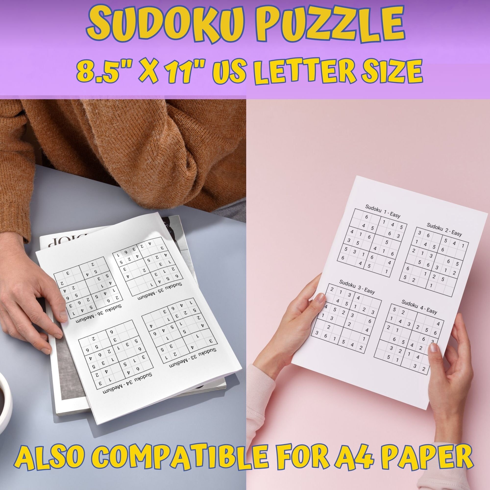 Printable Sudoku 6x6 for Kids | 90 Puzzles With Solutions | Easy ...