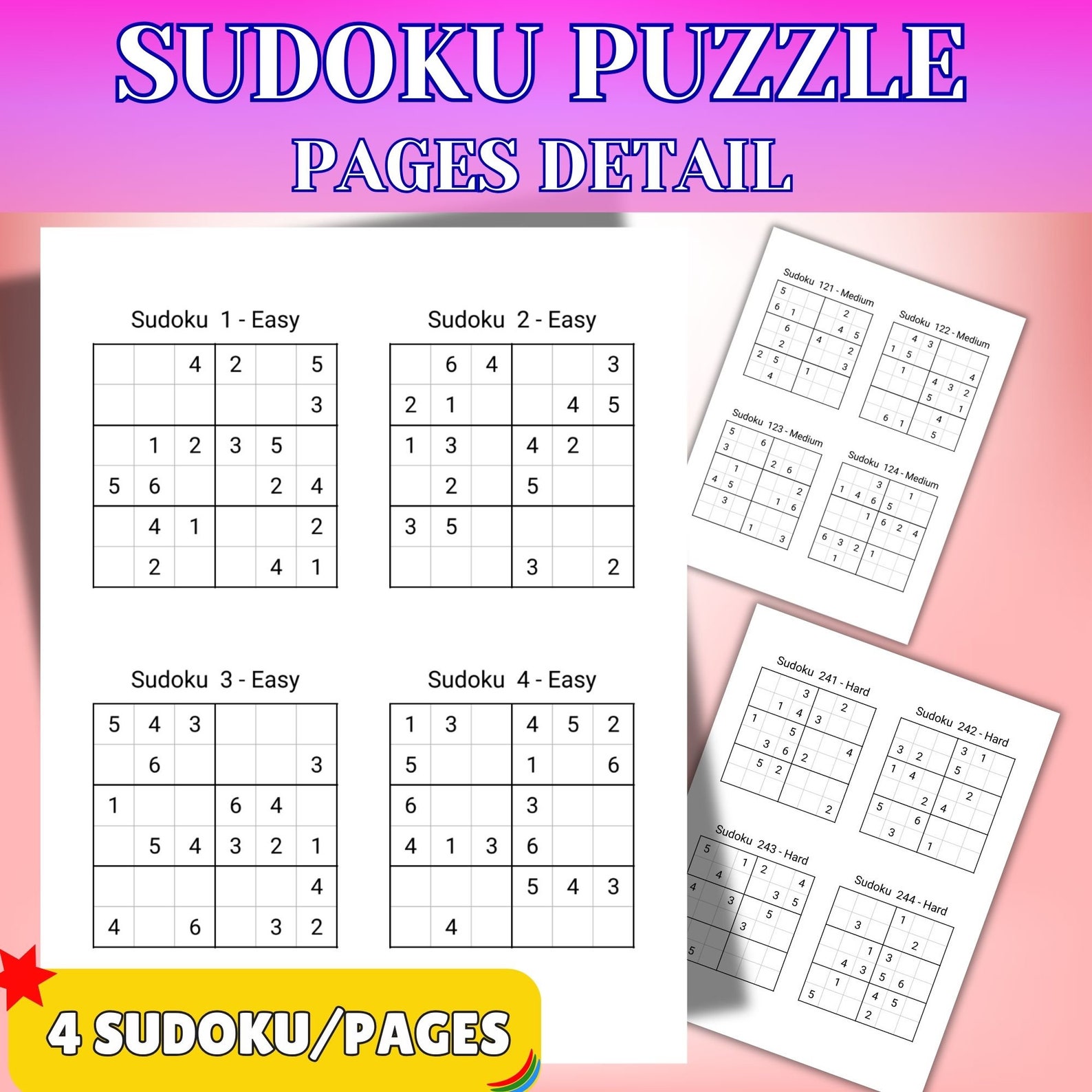 360 Printable 6x6 Sudoku Puzzles for Adults | Easy, Medium, Hard Level