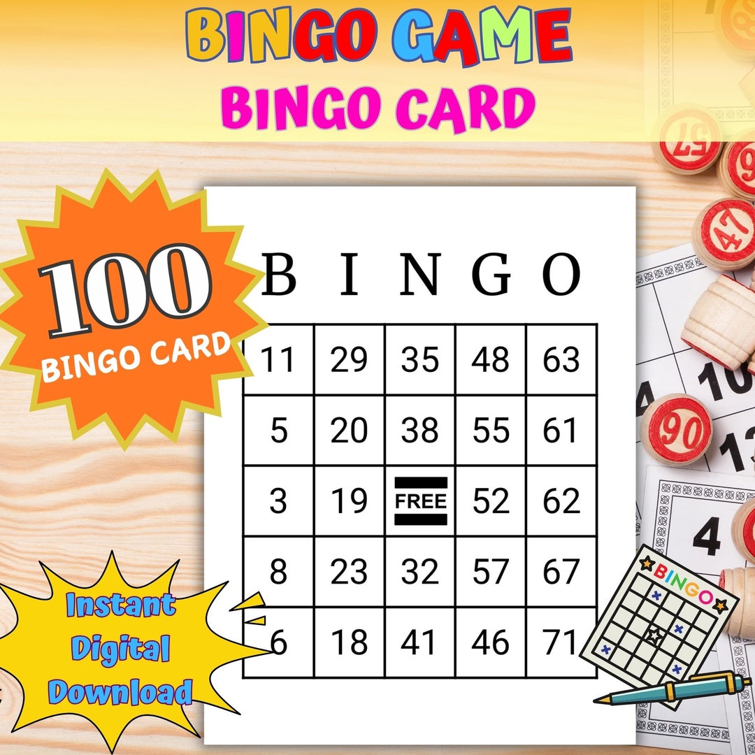 100 Printable Bingo Cards for All Ages | Easy 1-75 Call Game | Game for ...