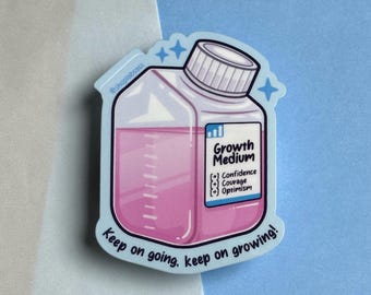 Growth Medium Pink Vinyl Sticker | Funny Science Stickers, Cute Science Stickers, STEM Stickers, Science Art, Gifts for Scientists