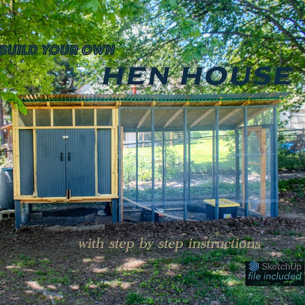 8 x 16 Walk-in Hen House and Run with Step-by-step instructions *breakdown of material list in description!