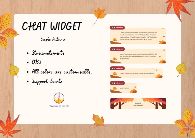 Twitch Chat Widget Simple Autumn Theme image 1