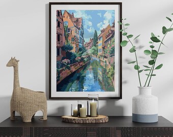 Colmar Art Print, Charming Alsace Wall Decor, French Village Poster, Colmar Cityscape Artwork, Historic Town Scene