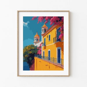 Andalusian House Art Print, Spanish Architecture Wall Decor, Mediterranean Home Poster, Traditional Andalusia Artwork