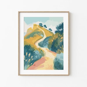 Dune du Pilat Art Print, French Coastal Wall Decor, Aquitaine Landscape Poster, Sand Dune Artwork, France Travel Art