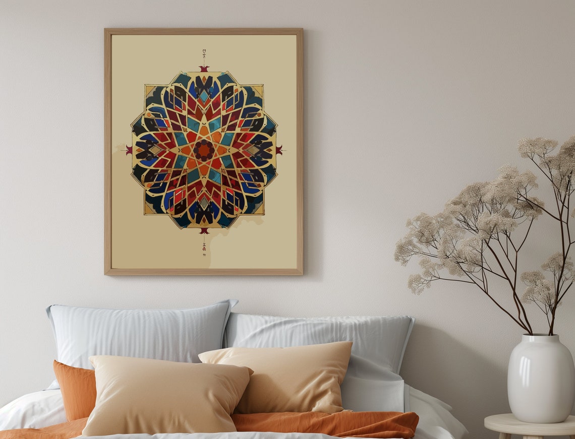 Traditional Islamic Pattern Print, Islamic Geometric Artwork, Islamic ...