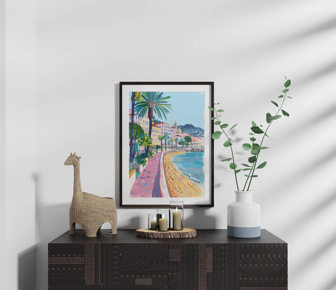 Cannes French Riviera Art Print, Côte D'azur Wall Decor, Mediterranean ...