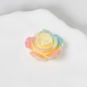 Rainbow Camellia Cute Colorful Flower Shoe Charms Croc Pins Shoe Accessories High Quality Custom Personalized Collectible Hand Craft