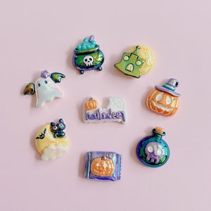 Adornos para zapatos de Halloween: calabaza, bruja, gato y fantasma. Pines para Crocs. Accesorios para zapatos. Alta calidad. Personalizados. Coleccionables. Hechos a mano.