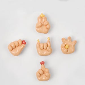 Cute Shinny Gesture Hand Signal Emoji Happy Shoe Charms Croc Pins Shoe Accessories High Quality Custom Personalized Collectible Hand Craft