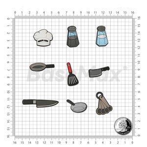 Cute Kitchen Utensils Knife Pan Chef Hat Shoe Charms Croc Pins Shoe Accessories High Quality Custom Personalized Collectible Hand Craft