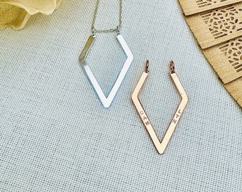 Geometrische mannen vrouwen ringhouder ketting gepersonaliseerde ringhouder ketting dokter geschenken vaderdagcadeau 16-28 inch optie