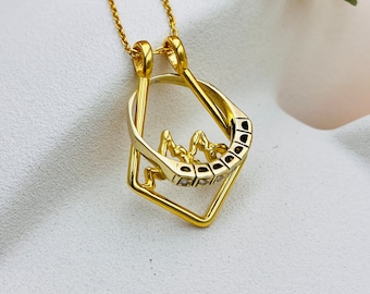 Vergoldete Bergkette mit Anhänger 925 Sterlingsilber