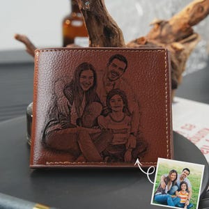 Billetera con foto grabada personalizada, billetera para él, regalos de aniversario, billetera para hombres, billetera personalizada, regalo para parejas, billetera para papá, ¡billeteras!