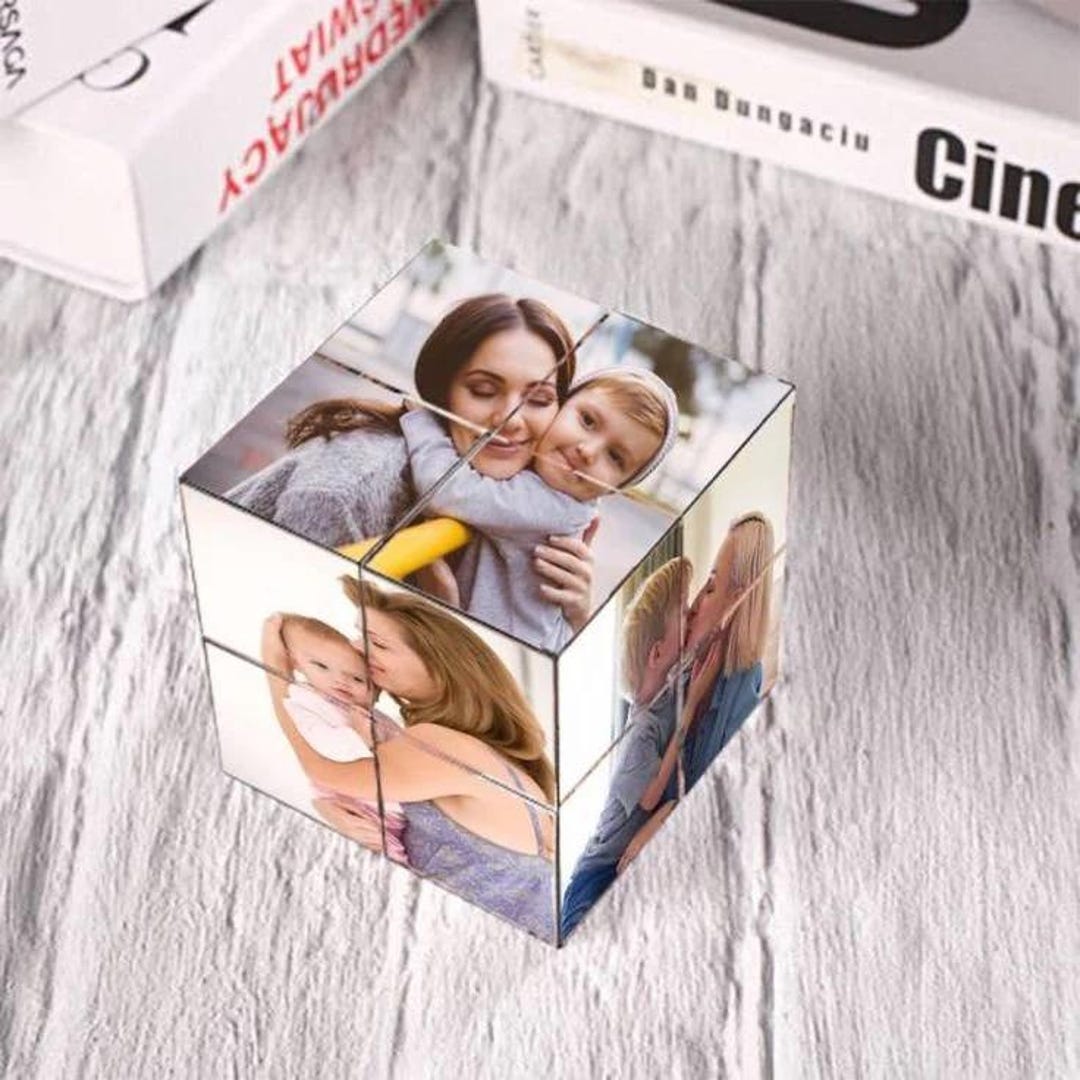 Custom Photo Cube: Personalized Picture Gift, Wooden Keepsake - Etsy