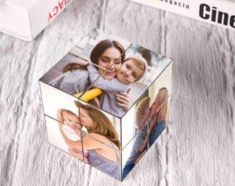 Cubo fotografico personalizzato: regalo con foto personalizzata, ricordo in legno