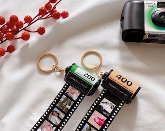 5-20 Photos Custom Film Roll Keychain Gift - Personalized Photos Film Roll for Couples or Anniversary Gift!