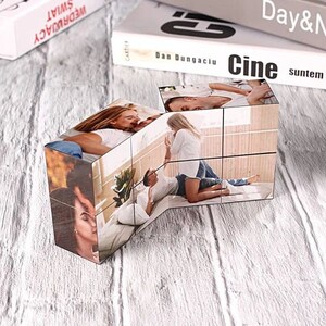Cubo fotografico personalizzato: regalo ricordo in legno personalizzato immagine 5