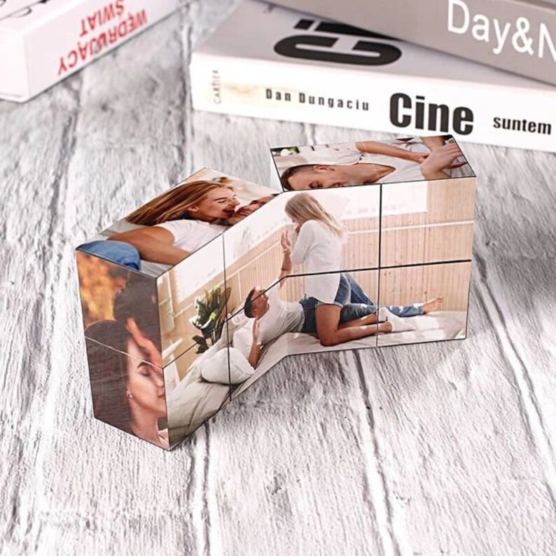 Cubo fotografico personalizzato: regalo ricordo in legno personalizzato immagine 5
